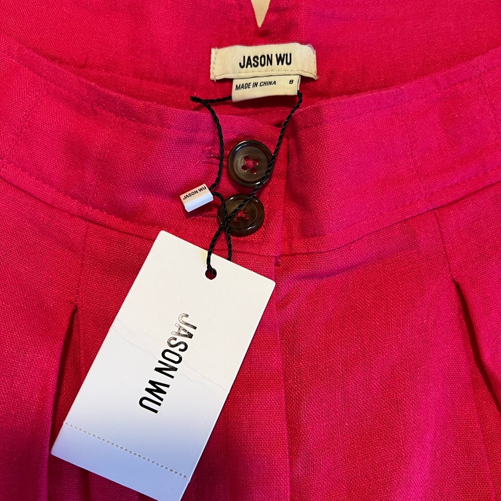 🩷NWT🩷JASON WU hot pink linen dress shorts SIZE 8